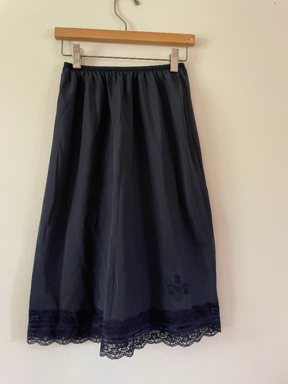 Navy Blue Vintage Christian Dior Half Slip Size Small